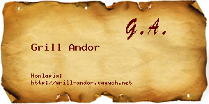 Grill Andor névjegykártya